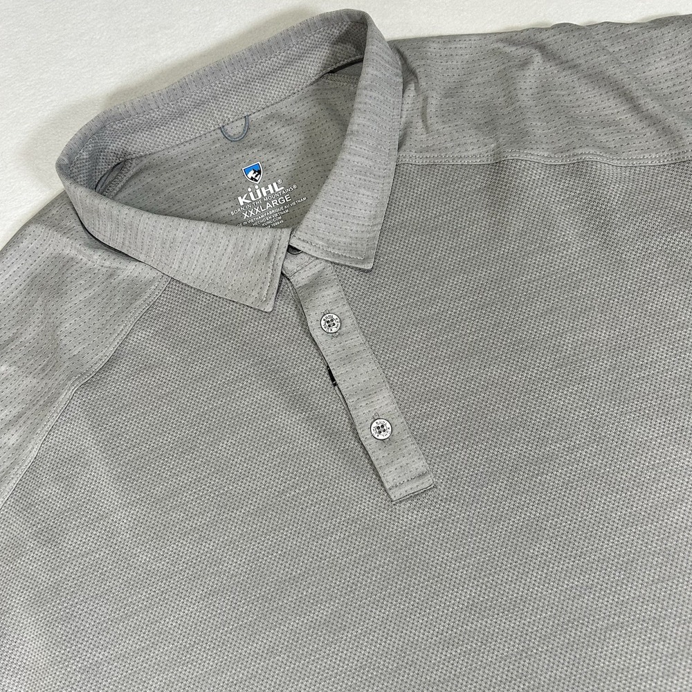 KUHL Men's‎ Engineered Polo Shirt Gray Moisture-Wicking UPF Outdoor Size 3XL